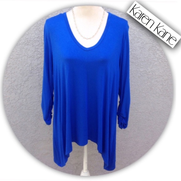 Karen Kane Tops - NWOT Karen Kane Ruched Sleeve Angled Hem Tunic Top